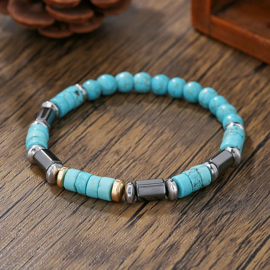 Blue Stone Bead Bracelet