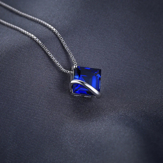 Blue Sapphire Pendant Necklace