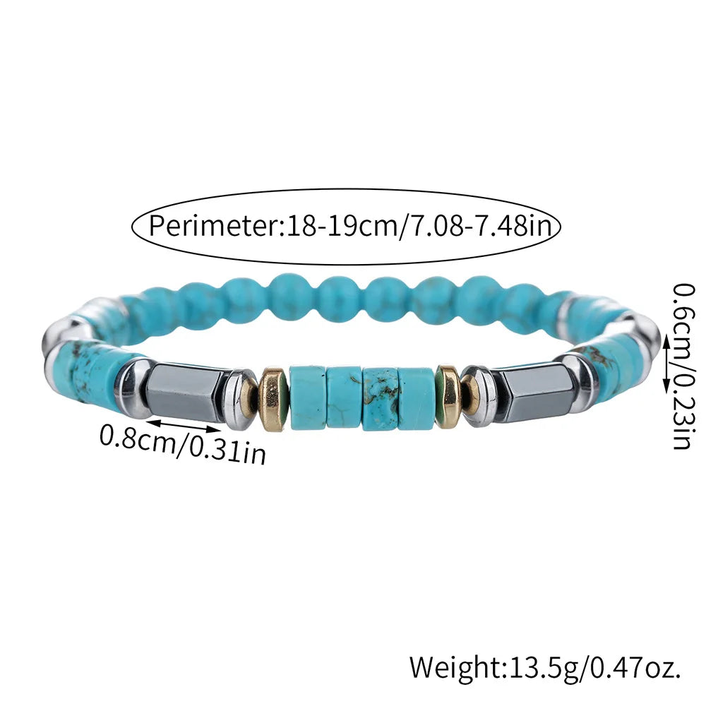 Blue Stone Bead Bracelet