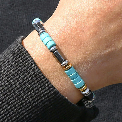 Blue Stone Bead Bracelet